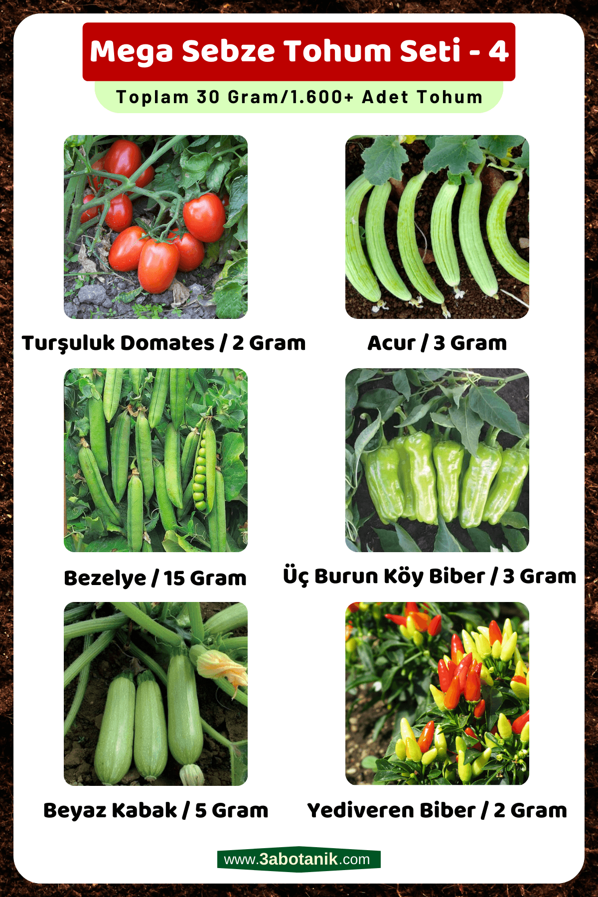 Mega%20Sebze%20Tohum%20Seti%20-%204,%20Toplam%2030%20Gram/1.600%20Adet%20Sebze%20Tohumu