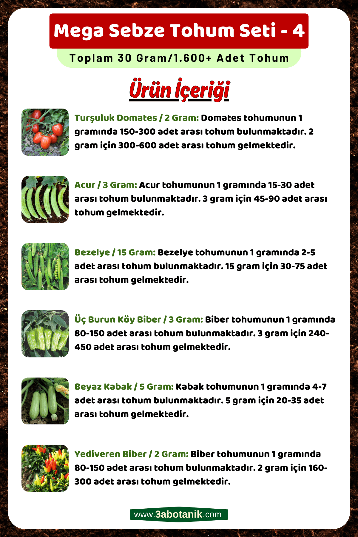 Mega%20Sebze%20Tohum%20Seti%20-%204,%20Toplam%2030%20Gram/1.600%20Adet%20Sebze%20Tohumu