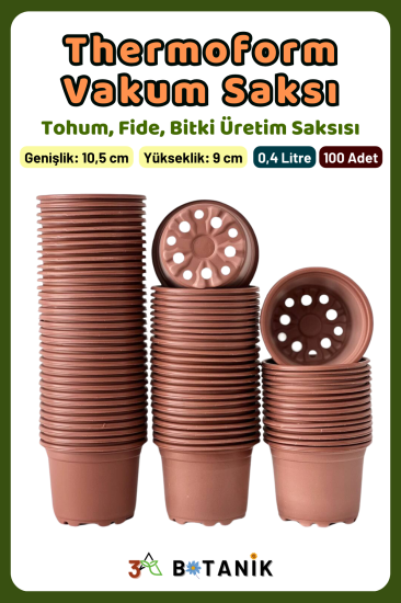 Thermoform Vakum Saksı, 10,5x9 Cm, Üretim Saksısı